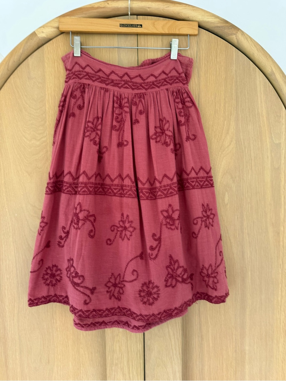 Zara Girls Embroidered Maxi Skirt Deep Rose Size 11/12